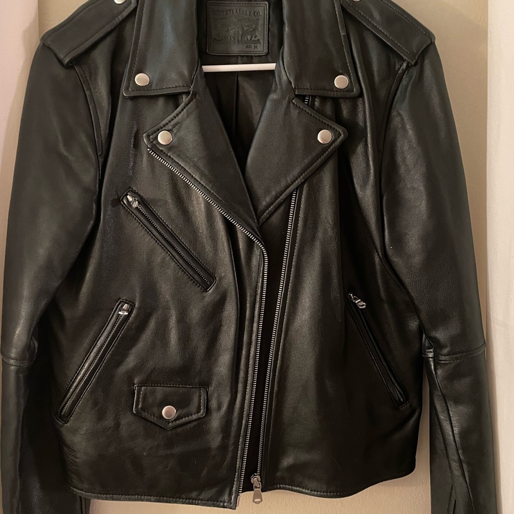 Levi's Black Leather Moto Jacket